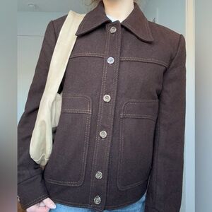 Vintage Chocolate Brown Wool Jacket